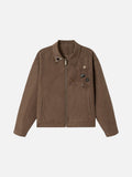 Intricate Orbital Design Brown Oversized Jacket