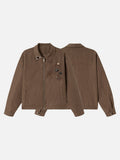DAXUEN brown oversized jacket with intricate orbital design