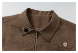 DAXUEN brown oversized jacket with intricate orbital design