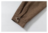 DAXUEN brown oversized jacket with intricate orbital design