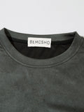 DAXUEN dark grey oversized intricate tonal graphic tee