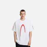 DAXUEN black oversized inverted U-graphic T-shirt