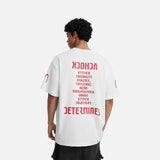 DAXUEN black oversized inverted U-graphic T-shirt