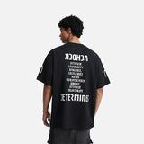DAXUEN black oversized inverted U-graphic T-shirt