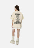 DAXUEN black oversized inverted U-graphic T-shirt