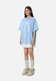 DAXUEN black oversized inverted U-graphic T-shirt