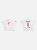 DAXUEN black oversized inverted U-graphic T-shirt
