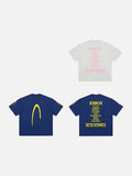 DAXUEN black oversized inverted U-graphic T-shirt