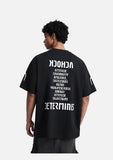 DAXUEN black oversized inverted U-graphic T-shirt