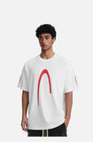 DAXUEN black oversized inverted U-graphic T-shirt