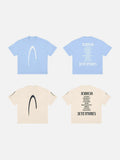 DAXUEN black oversized inverted U-graphic T-shirt