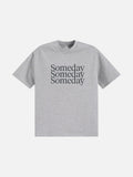 Italicized Serif Graphic Tee in Navy, White, or Grey