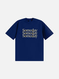 Italicized Serif Graphic Tee in Navy, White, or Grey