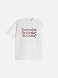 Italicized Serif Graphic Tee in Navy, White, or Grey
