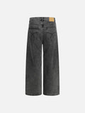 DAXUEN Wide-leg jeans with cut-out panels and stone-washed finish