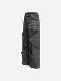 DAXUEN Wide-leg jeans with cut-out panels and stone-washed finish
