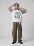 DAXUEN Relaxed fit short-sleeved t-shirt with graphic design — model photo