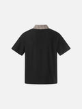 DAXUEN Short-sleeved chef's uniform top with plaid collar