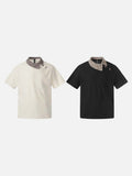 DAXUEN Short-sleeved chef's uniform top with plaid collar