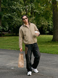 DAXUEN khaki relaxed-fit bomber jacket — model photo