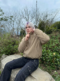 DAXUEN khaki relaxed-fit bomber jacket — model photo