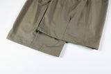DAXUEN khaki wide-leg trousers with checkered waistband