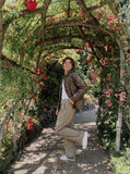 Khaki Checkered Waistband Trousers