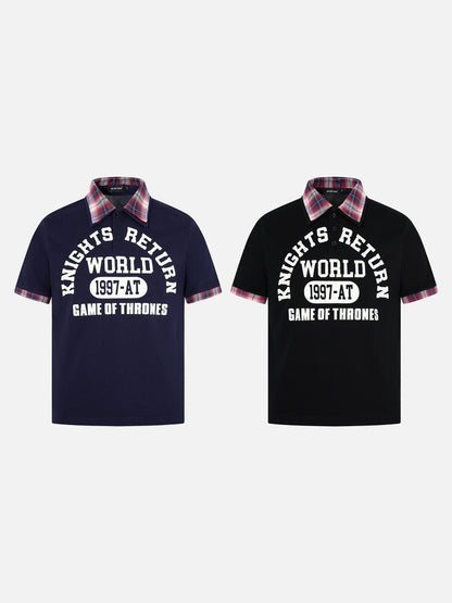 DAXUEN Short-sleeved polo shirt with graphic print