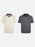 DAXUEN Knitted short-sleeved polo shirt with contrast collar