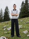 DAXUEN Knitted polo shirt with a dog logo — model photo