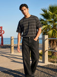 DAXUEN Relaxed short-sleeved striped T-shirt — model photo