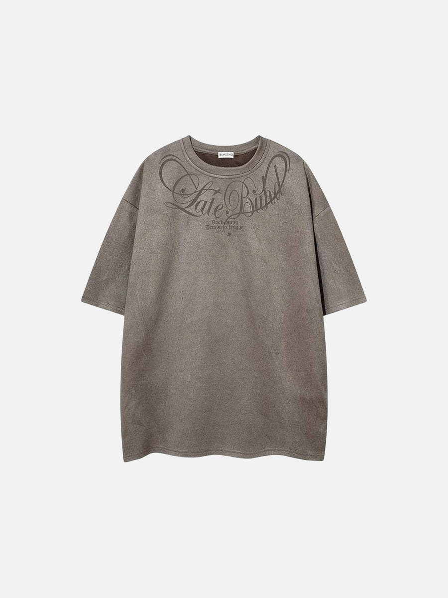 DAXUEN Oversized short-sleeved t-shirt with script graphic
