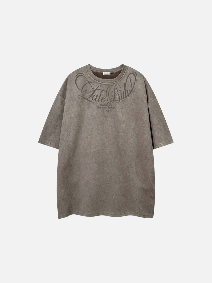 DAXUEN Oversized short-sleeved t-shirt with script graphic