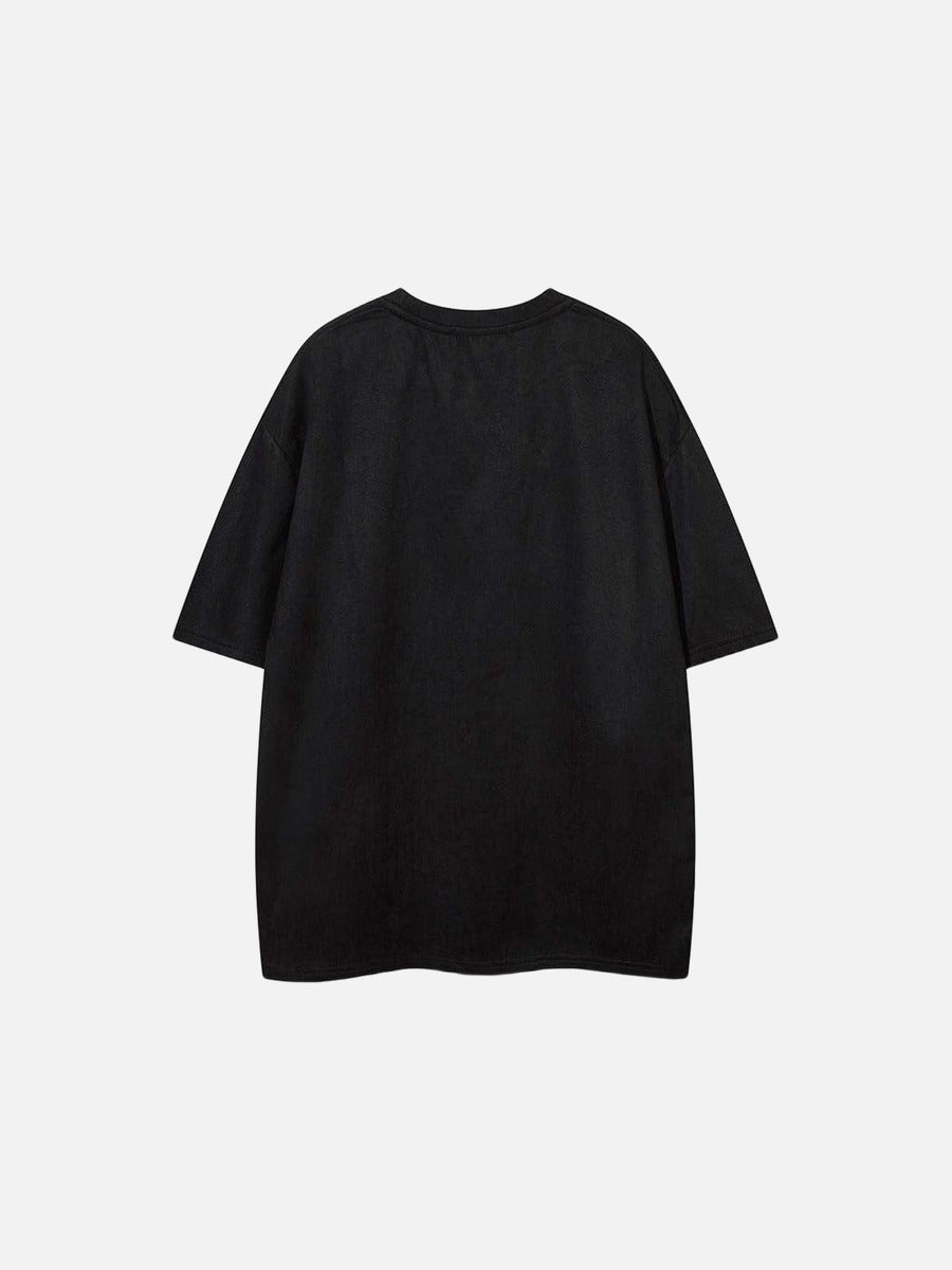 DAXUEN Oversized short-sleeved t-shirt with script graphic