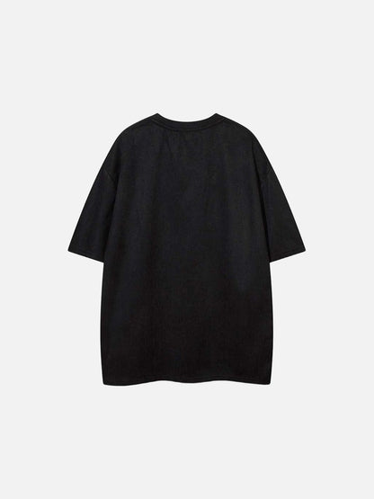 DAXUEN Oversized short-sleeved t-shirt with script graphic