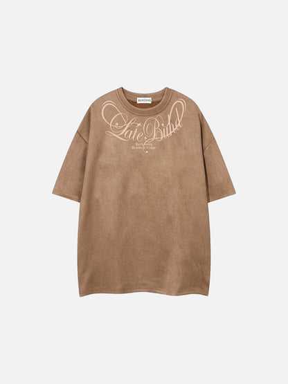 DAXUEN Oversized short-sleeved t-shirt with script graphic