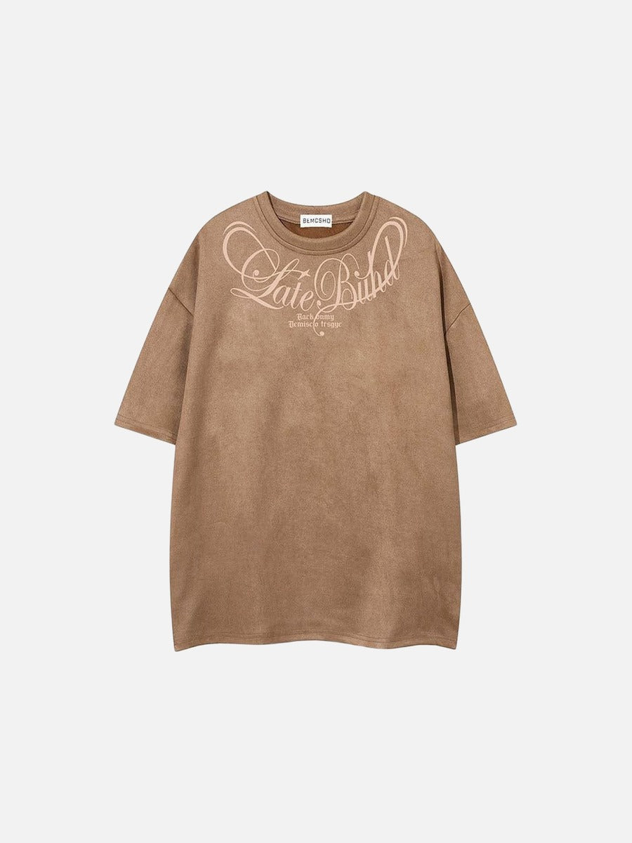 DAXUEN Oversized short-sleeved t-shirt with script graphic