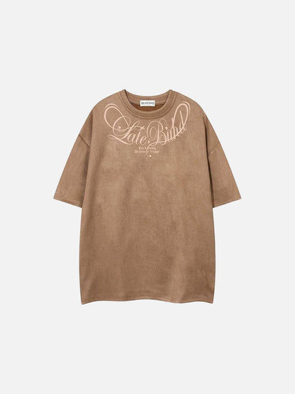 DAXUEN Oversized short-sleeved t-shirt with script graphic