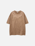 DAXUEN Oversized short-sleeved t-shirt with script graphic