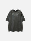 DAXUEN Oversized short-sleeved t-shirt with script graphic