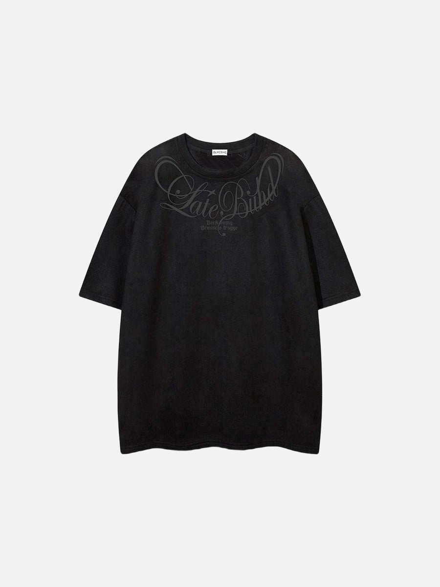 DAXUEN Oversized short-sleeved t-shirt with script graphic