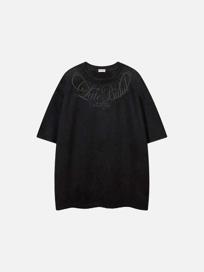 DAXUEN Oversized short-sleeved t-shirt with script graphic