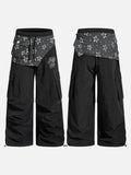 Layered Black Cargo Star Pant