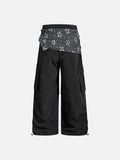 Layered Black Cargo Star Pant