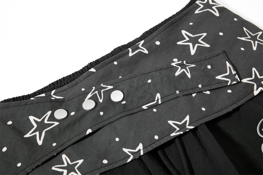 Layered Black Cargo Star Pants