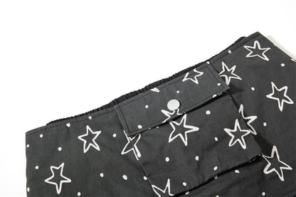 Layered Black Cargo Star Pants