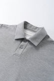 DAXUEN dark charcoal grey layered collar polo shirt