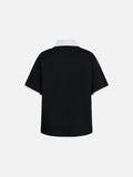 DAXUEN Layered collar loose-fit polo shirt