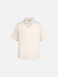 DAXUEN Layered collar loose-fit polo shirt