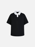 DAXUEN Layered collar loose-fit polo shirt
